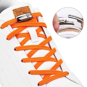 1 Чифт Магнитни връзки Ластични шнурове за обувки без вратовръзка, Детски и за възрастни Маратонки на равна подметка на Обувките Бързи Мързеливи Ремък Магнитна тока