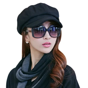2019 нова корейска версия на шапки tide осмоъгълна шапка есента и зимата утягивающая вълна необходимо за отслабване черни шапки