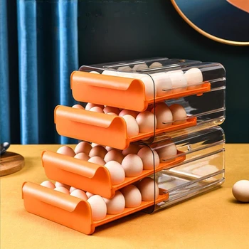32-решетеста Кутия За съхранение на яйца, Двуслойни Довършителни Кутия за яйца, Кутия за съхранение на Пресни Продукти, Кухненски Хладилник, Кутия за яйца, Тава За яйца