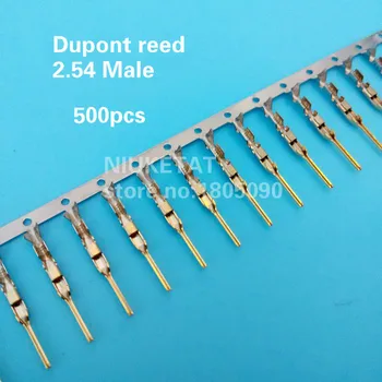 500шт 2.54 мм Мъжки пин Dupont рийд Dupont Скок Тел 2,54 Dupont лангетт Конектор Клеммные Контакти Запресоване