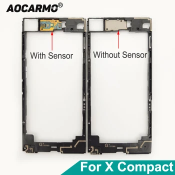 Aocarmo Задната част на Средната Рамка за Говорител на Притежателя на дънната Платка Антена С чувствителен на Допир Светкавица За Sony Xperia X Compact F5321 XC Mini 4,6 