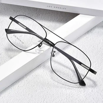 BCLEAR Класически Модерен Мъжки Оптична Дограма От Алуминиеви, Благородна Двойна Дограма за Моста, Мъжки Рамки За Очила, Големи Очила За Лице, Гореща