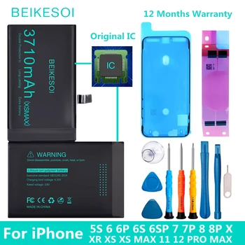BEIKESOI Оригиналната Батерия с Микросхемой IC за iPhone 5S 6 6S 7 8 Plus X XR XS MAX Батерия За iPhone 11 12 PRO MAX Батерии с Инструменти