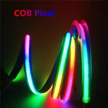 COB Пиксел led лентата е 5 В WS2812B SK6812 332 светодиода/M Dream Color Адресуемый Програмируем Цифров Гъвкав Ключодържател RGB Лента 0.5 M 1 M
