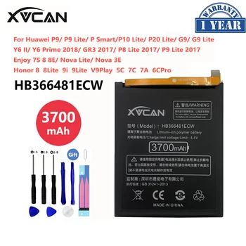 HB366481ECW Оригинален XVCAN 3700 mah Батерия За Huawei P9 P Smart Honor 8 9 Lite 9i V9 Play 5C-7C 7A 6C Pro Подмяна на Batteria
