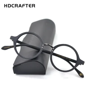 HDCRAFTER Оптични Очила Рамки За Мъже Кръгли Дървени Прозрачни Лещи, Рамки За Очила Рецепта Мъжки слънчеви Очила За Четене Очилата