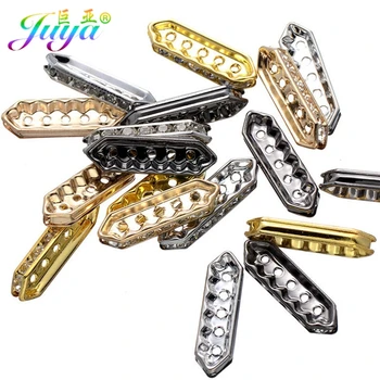 Juya DIY 50 бр./лот, златни/Сребърни кристали Cz, Метални Разделителни Мъниста-шармы, Аксесоари За Бисероплетения, бижута От естествени Камъни