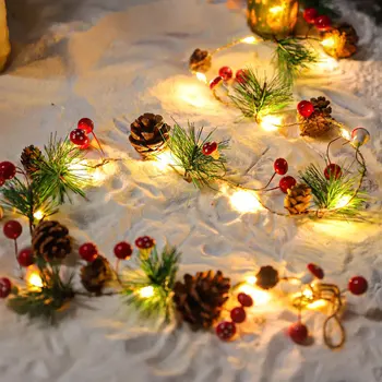 LED Коледна Украса Ночники Начало Декор Венци Борови Шишарки честита Нова Година е Празник за Озеленяване на Градината