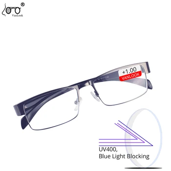 Men 's Reading Glasses Против Blue Light очила за далекогледство Rectangular Women' s Eyeglasses Metal Optical Eyewear Frame +1.5