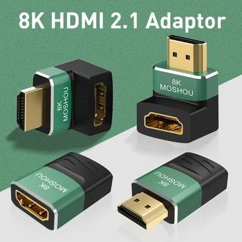 MOSHOU 8K HDMI 2,1 Кабелен Адаптер Штекерно-Женски Кабел Конвертор за HDTV PS4 PS5 Лаптоп 4K, HDMI Удължител Жена