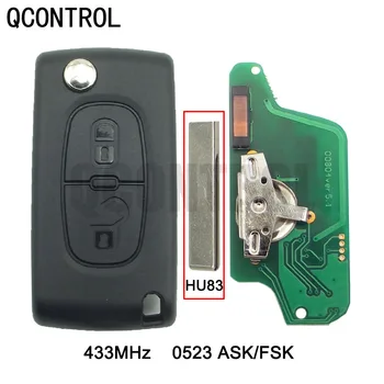 QCONTROL 2 бутона на дистанционното на ключа на колата са Подходящи за PEUGEOT 207 307 308 407 807 Expert Partner CC SW (CE0523 ASK/FSK, HU83)