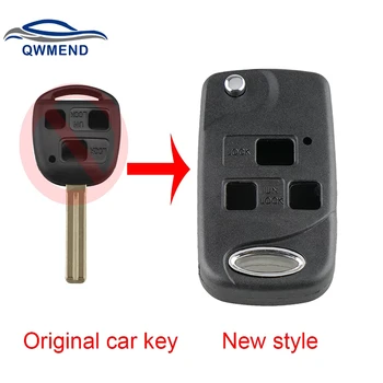 QWMEND 3 бутони на Дистанционното на Ключа Калъф За Lexus RX300 SC430 GX470 LS400 GS300 ES330 LX470 Ключодържател нов стил Калъф За Ключове