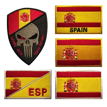T-N Добро Качество на Иконата на Флага на Испания с една Кука и Линия, Бродирани Армейските Военни Тактически Готини Ленти, Стикер На Испанската Плат, Рамо