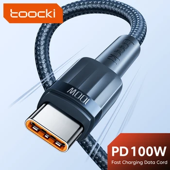 Toocki100 W C USB към USB Type C Кабел PD 6A Бързо Зарядно Устройство, Кабел USB-C Type-c Кабел за Samsung S20 MacBook iPad Huawei, Xiaomi