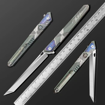 TURENZ Внесени m390 прахобразен стоманена джобен нож за оцеляване на открито, на къмпинг, сгъваем нож за самозащита, преносим остър сгъваем нож