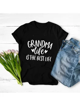 Баба Живот по-добър Живот Тениска-добър Живот Графична Тениска Баба Подарък Реколта риза в стил Гръндж Стилни дрехи Реколта Топ