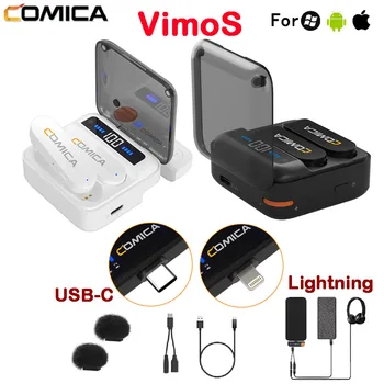 Безжична Петличный Микрофон Comica Vimo S 2,4 G Компактна Безжична Гърдите Микрофон С Зарядно Калъф за преносими компютри iPad Смартфони