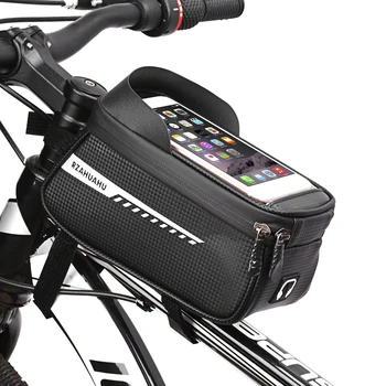 Велосипедна Чанта Рамка на Предната Горна Тръба Велосипедна Чанта Отразяваща Калъф За Телефон 6,5 инча Чанта За Телефон Със Сензорен Екран на МТВ Аксесоари За Планински Велосипеди