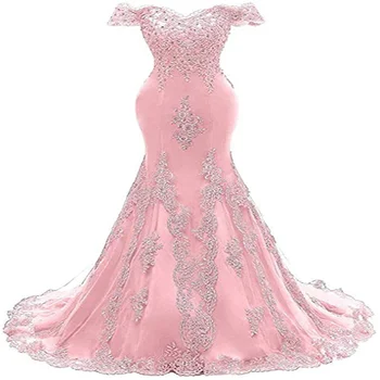 Дамско дантелено вечерна рокля в стил русалка, костюм за бала, расшитый мъниста и пайети, сватбена рокля за младоженци, големи размери, сшитое в размер US2-28