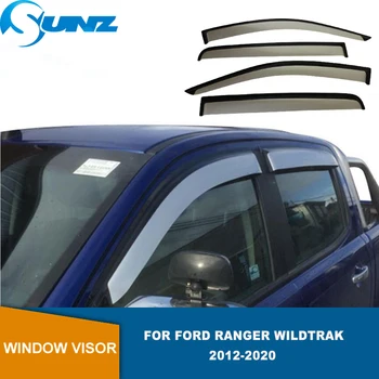 Дефлектори на Страничните Стъкла За Ford Ranger Wildtrak T6 T7 Т8 2012-2021 Pinwheels Прозорец Козирка Вентилационни Завеси за Защита Срещу Слънце и Дъжд SUNZ