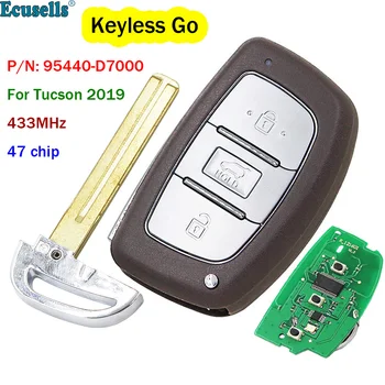 Дистанционно ключодържател с 3 бутона FSK 433,92 Mhz без ключ с чип 47 за Hyundai Tucson 2019 PN: 95440-D7000 HY22 Режисьорско нож