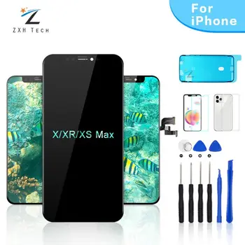 Дрехи-високо Качество За iPhone X XR XS MAX 11LCD в Събирането на Заместител на Рамката на Дисплея LCD Дисплей на Таблета Модул 3D Сензорен Екран