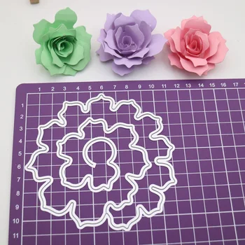Занаят 3D Рози Цвете Метални Режещи Печати за Scrapbooking САМ Ръчен Инструмент За Вземане на Албума Цветя от Въглеродна Стомана Щанцоване 2023 Нова