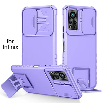 Защитен калъф за слайд-фотоапарат, Калъф за Infinix Smart 6 5 Hot 9 10 Play устойчив на удари Брониран Калъф за телефон Infinix Note 9 10 11 Pro