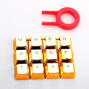 Златен Прозрачна капачка за ключове механичен гальванический двоен цветен капачка за ключове играта на потребителски набор от клавиши 12 DIY