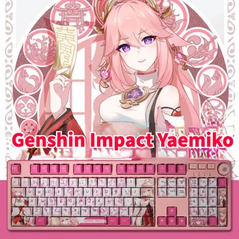 Капачки за комбинации Genshin Impact Yaemiko Капачки за комбинации игрални герои Материал PBT Череша Профил Ръчна капак на клавиатурата 108 Клавиши