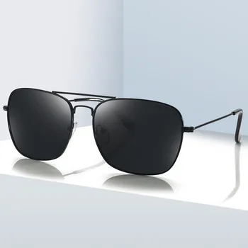 Класически Поляризирани Слънчеви Очила Корпоративна Дизайн Ретро Метални Квадратни Мъжки Слънчеви Очила За Шофиране UV400 Нюанси За Мъже Очила Oculos de sol