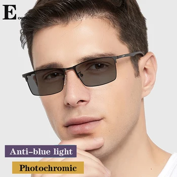 Модерни Мъжки слънчеви Очила Aolly в Рамка с Анти-сини лещи, Фотохромичните Очила При Късогледство, CR39 Лещи