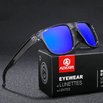 Мъжки Поляризирани Слънчеви Очила за мъже, спортни Слънчеви Очила за Шофиране, Отразени Правоъгълни Слънчеви Очила, Мъжки слънчеви Очила, Червени лещи, Прозрачни рамки 2020