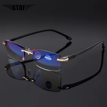 На нови и Висококачествени Очила с Диаманти Тапицерия, Анти - Сини Леки Очила без рамки, Мъжки Дамски Очила За Четене+1.0+1.5+2.0+2.5+3.0+3.5+4.0