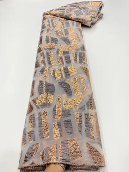 Най-новата Африканска Парчовая Плат с Висококачествена Френска Жаккардовая Лейси Плат Нигерийски Текстилен Материал За Изработката на Сватбена Рокля POZ21