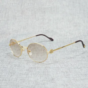 Реколта Кръгли Слънчеви Очила в Метални Рамки, Слънчеви Очила в Ретро стил, Мъжки слънчеви Очила за Шофиране, Прозрачни Очила за Четене, слънчеви Очила 008