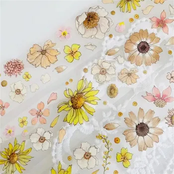 Реколта Цветя под Слънцето Васи PET Лента Планер САМ Изготвяне на Карти План За Scrapbooking Декоративна Стикер
