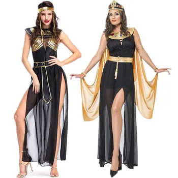 Средновековен Египет Принцеса Костюми Египетски Фараон Cosplay Маскарад На Хелоуин Възрастни Жени Клеопатра Кралския Костюмиран
