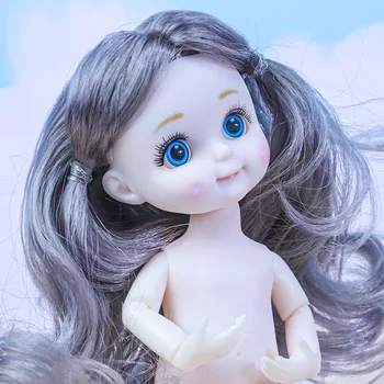 Хубава Нова Кукла BJD Мини 16 см Ob11 Мулти Съвместно Тяло, с Бяла Кожа Грим Кукла