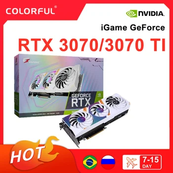ЦВЕТНИ Нова видео карта RTX 3070 3070 TI 8GB LHR СЛОТ на Видеокартата NVIDIA GDDR6X 256bit PCI Express 4.0 16X Видео карта placa de video